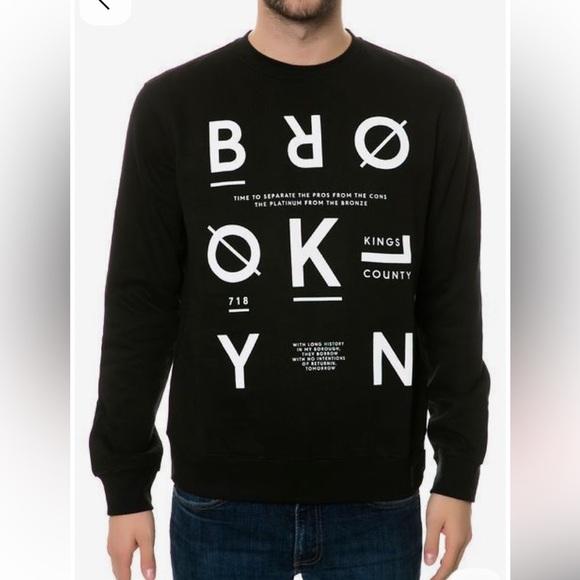 Brooklyn Crewneck Sweatshirt Graphic Design by BLVK is the new Black - Picture 1 of 8